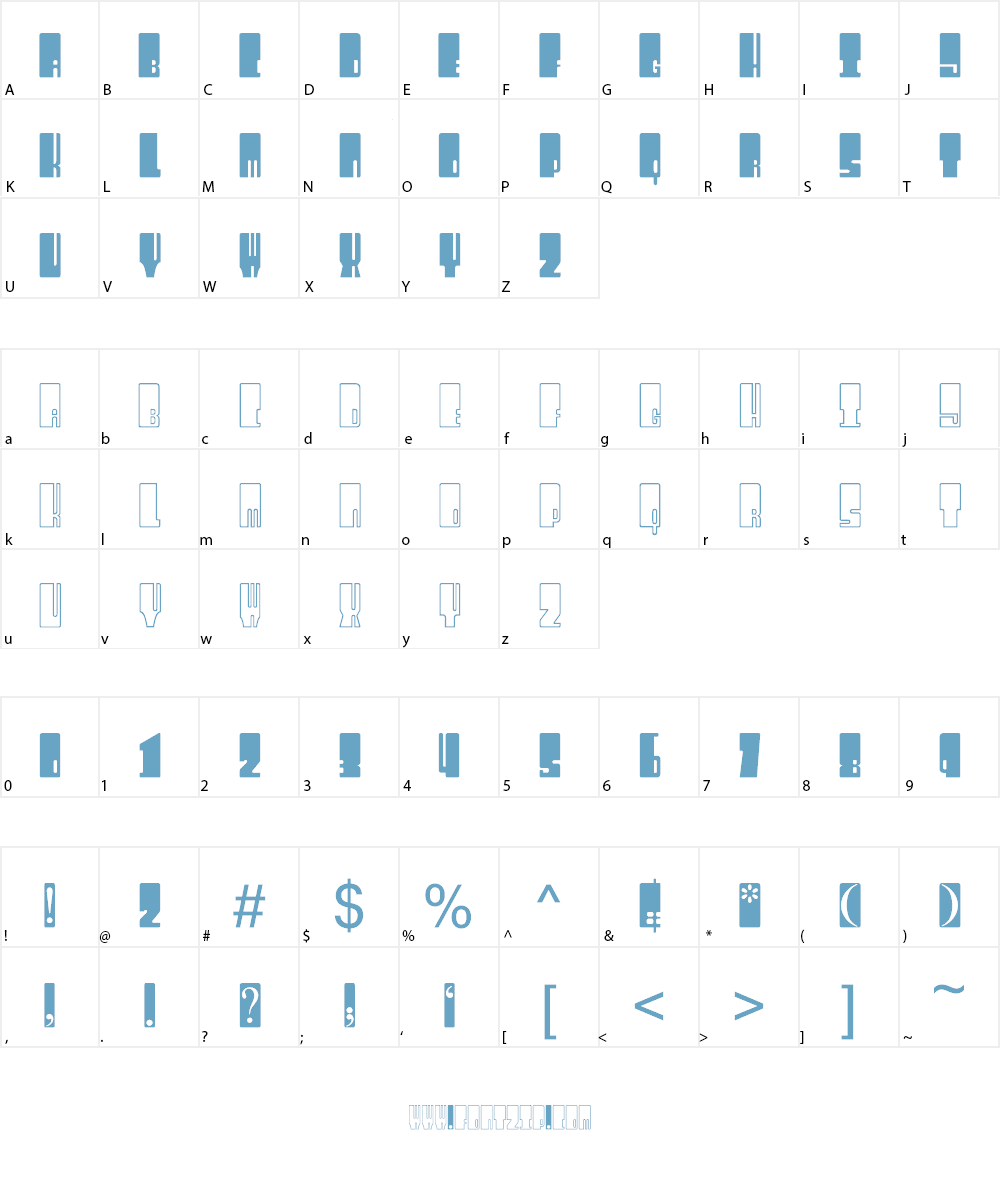 Kingthings Wrecktangle Font Character